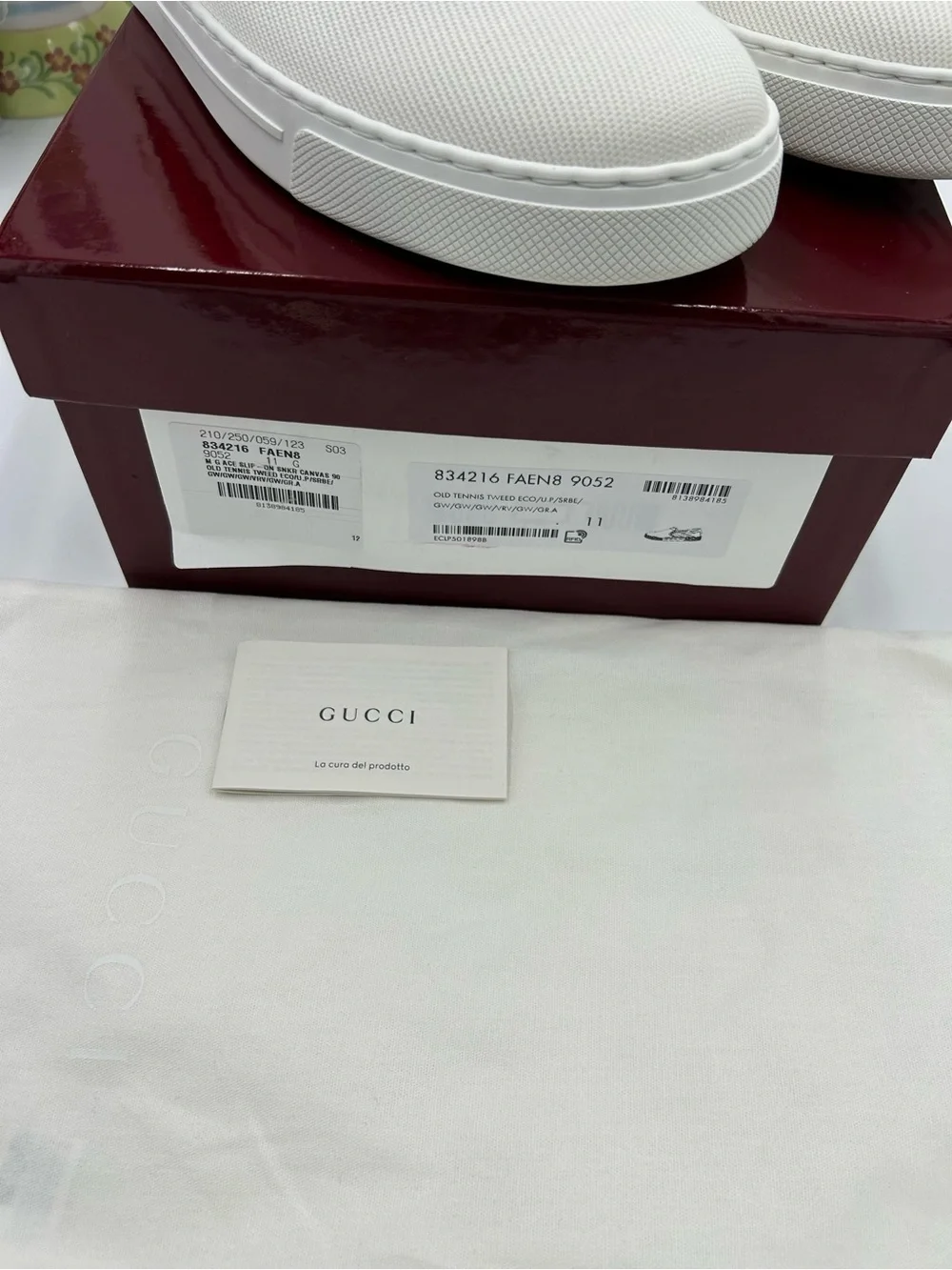 Men's Gucci ace slip on sneakers size 11 fits 12 US made in Italy